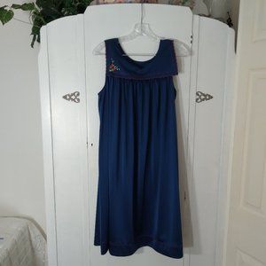 Shadowline  Vintage Navy Nightgown